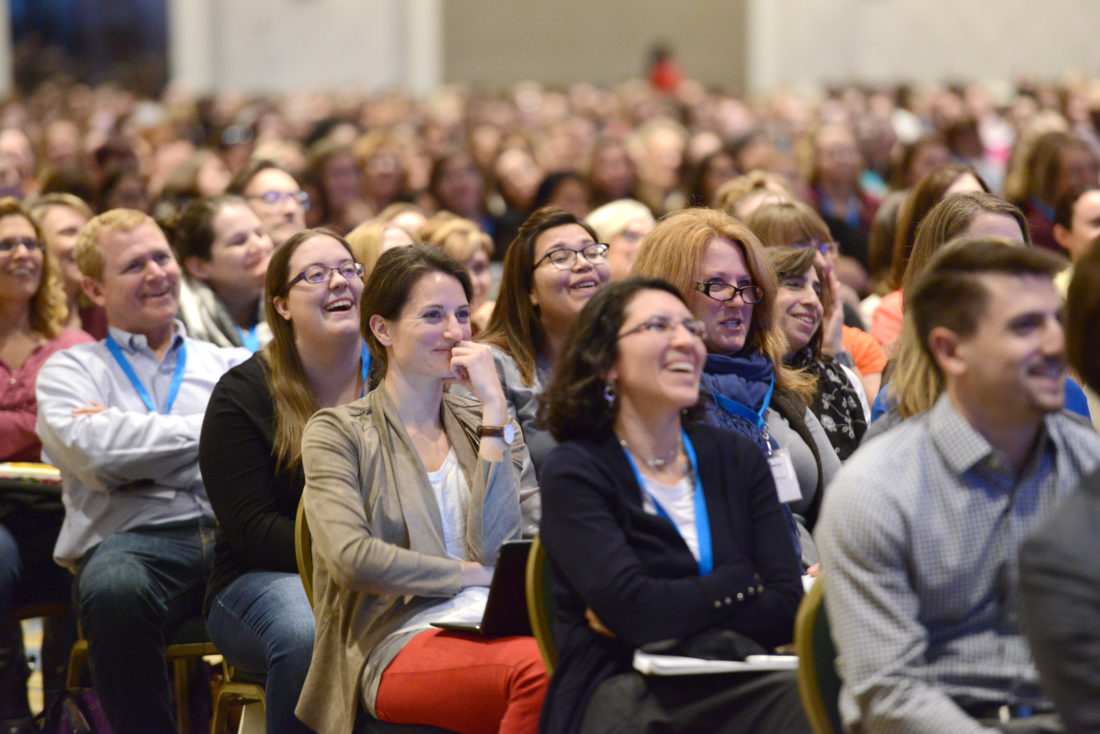 An audience at a conference.