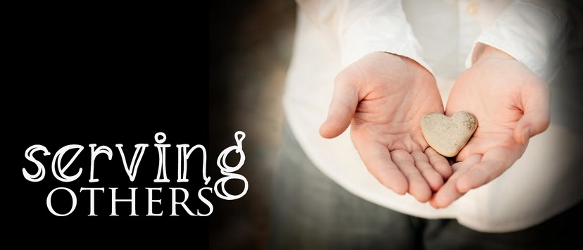 Text that says "serving others"