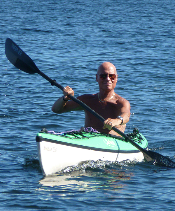 Dr. Secretan kayaking